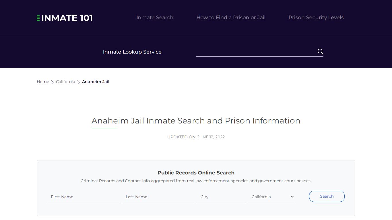 Anaheim Jail Inmate Search, Visitation, Phone no ...